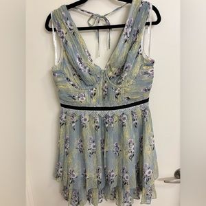 SELF-PORTRAIT
Floral-Print Chiffon Pleated Ruffle Dress